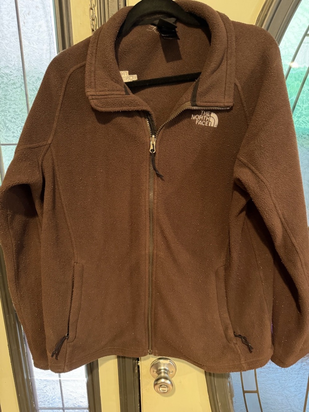 The North Face Brown Full-Zip Fleece Jacket with Logo